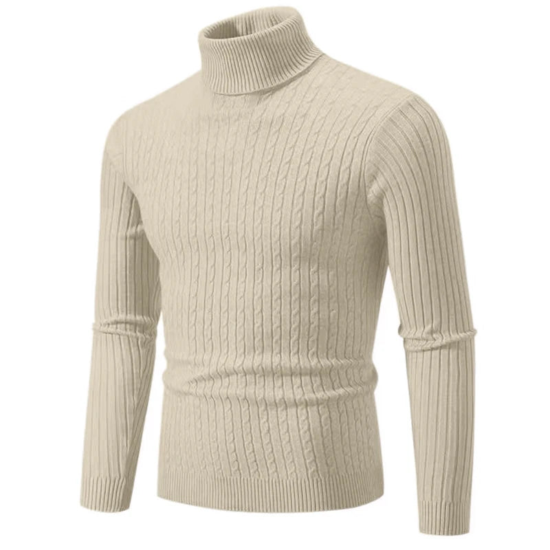 New Men's High Neck Sweater Solid