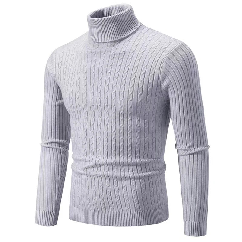 New Men's High Neck Sweater Solid