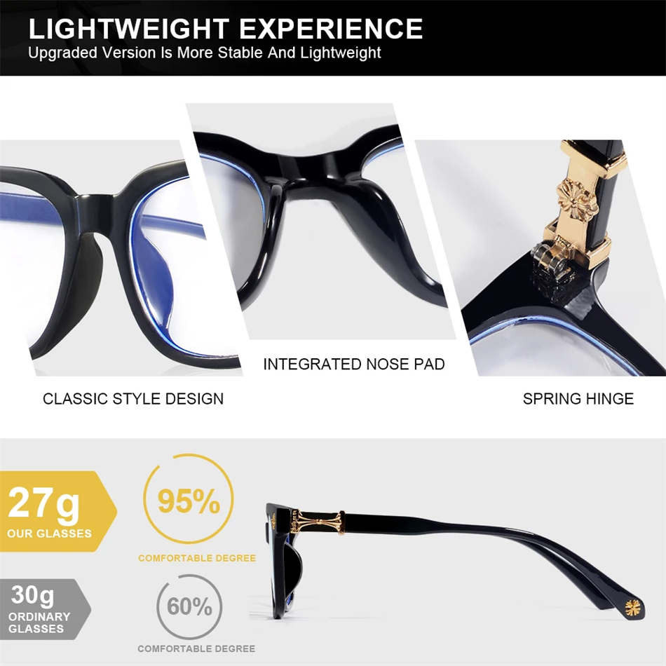 Square Anti Blue Light Glasses For Men - 1PC