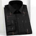 Fashion Men's Line Print Long Sleeve Shirt